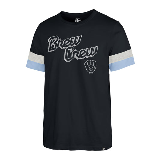 MILWAUKEE BREWERS CITY CONNECT DISTRESSED PREGAME '47 WINSLOW TEE ATLAS BLUE