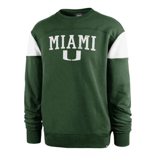 MIAMI HURRICANES GROUNDBREAK '47 ONSET CREW ELM GREEN