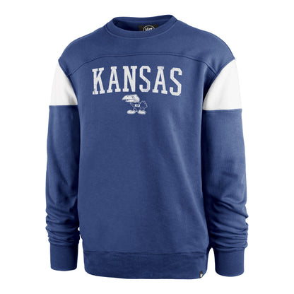 KANSAS JAYHAWKS VINTAGE GROUNDBREAK '47 ONSET CREW JETTY BLUE