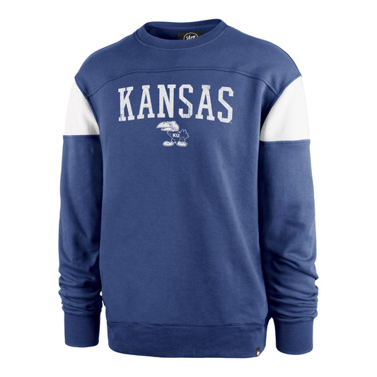 KANSAS JAYHAWKS VINTAGE GROUNDBREAK '47 ONSET CREW JETTY BLUE