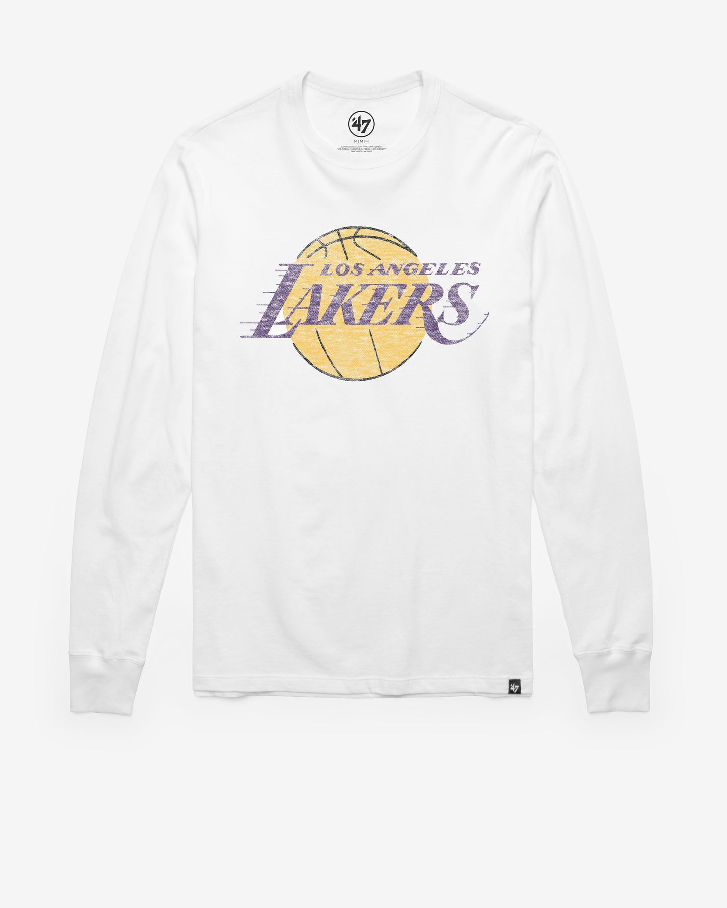LOS ANGELES LAKERS PREMIER '47 FRANKLIN LONG SLEEVE TEE WHITE WASH