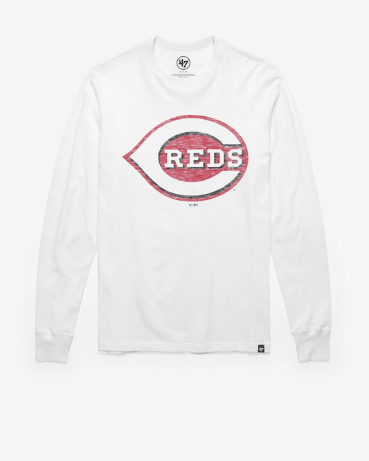CINCINNATI REDS PREMIER '47 FRANKLIN LONG SLEEVE TEE WHITE WASH