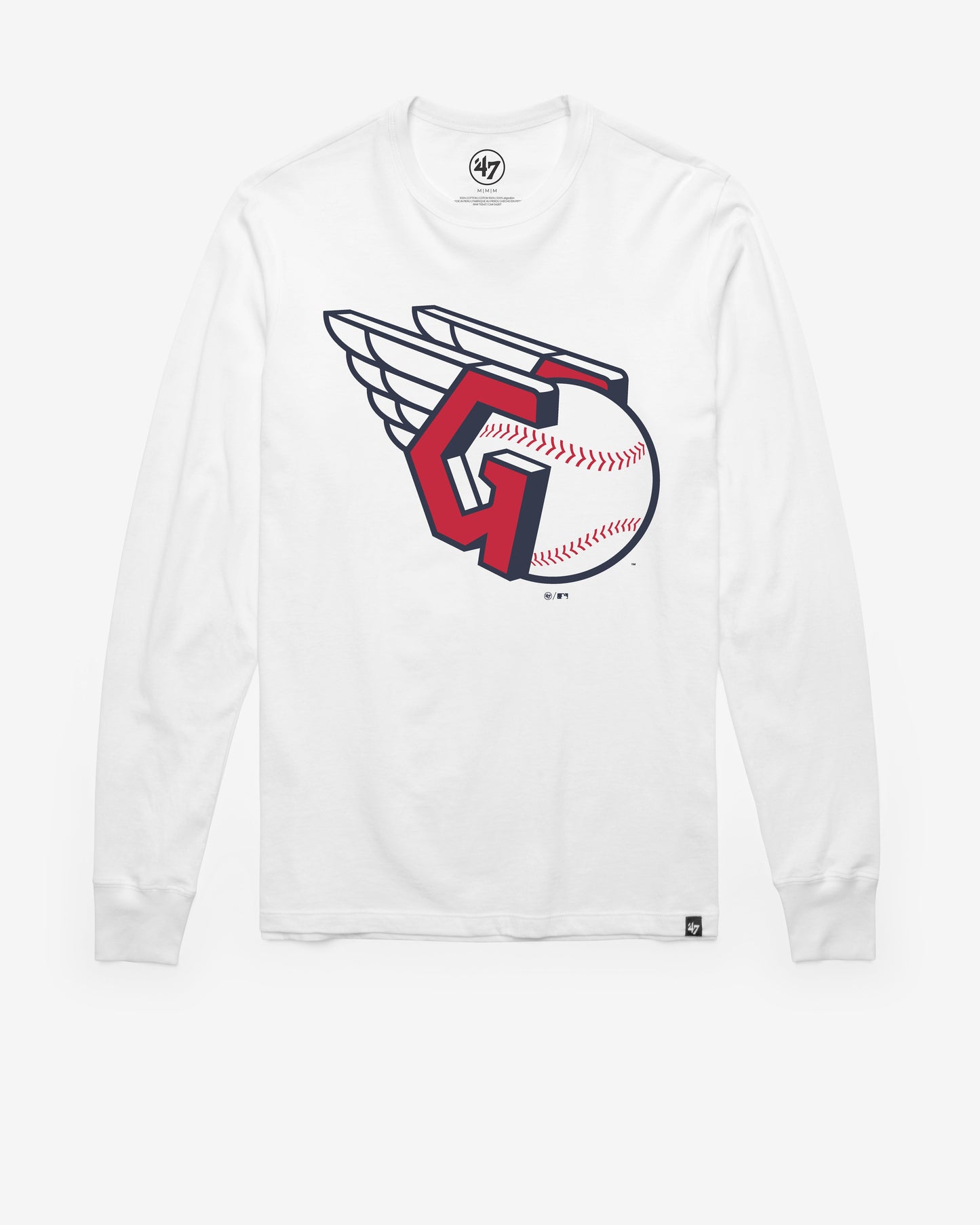 CLEVELAND GUARDIANS PREMIER '47 FRANKLIN LONG SLEEVE TEE WHITE WASH