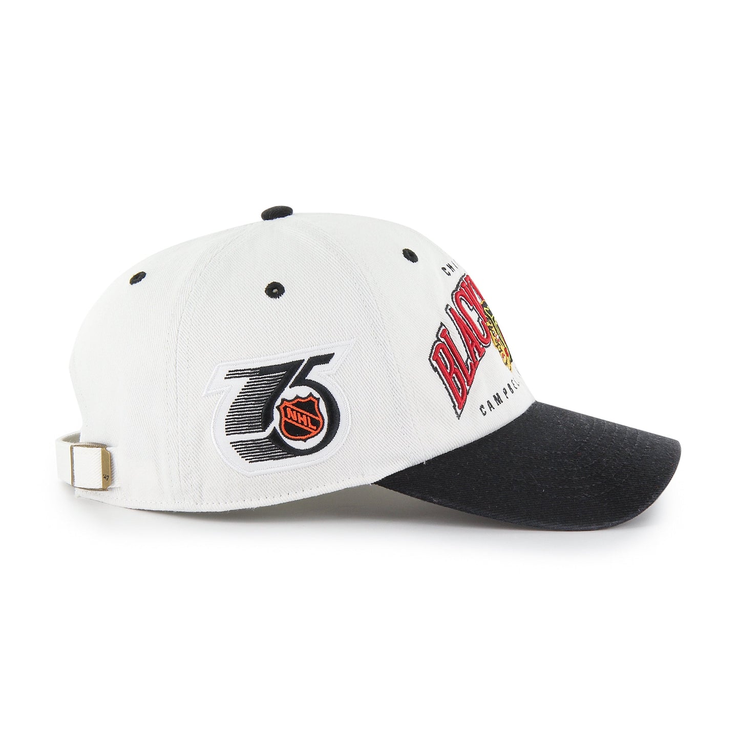 CHICAGO BLACKHAWKS VINTAGE RETRO FREEZE '47 CLEAN UP MF MID FIT RAW WHITE