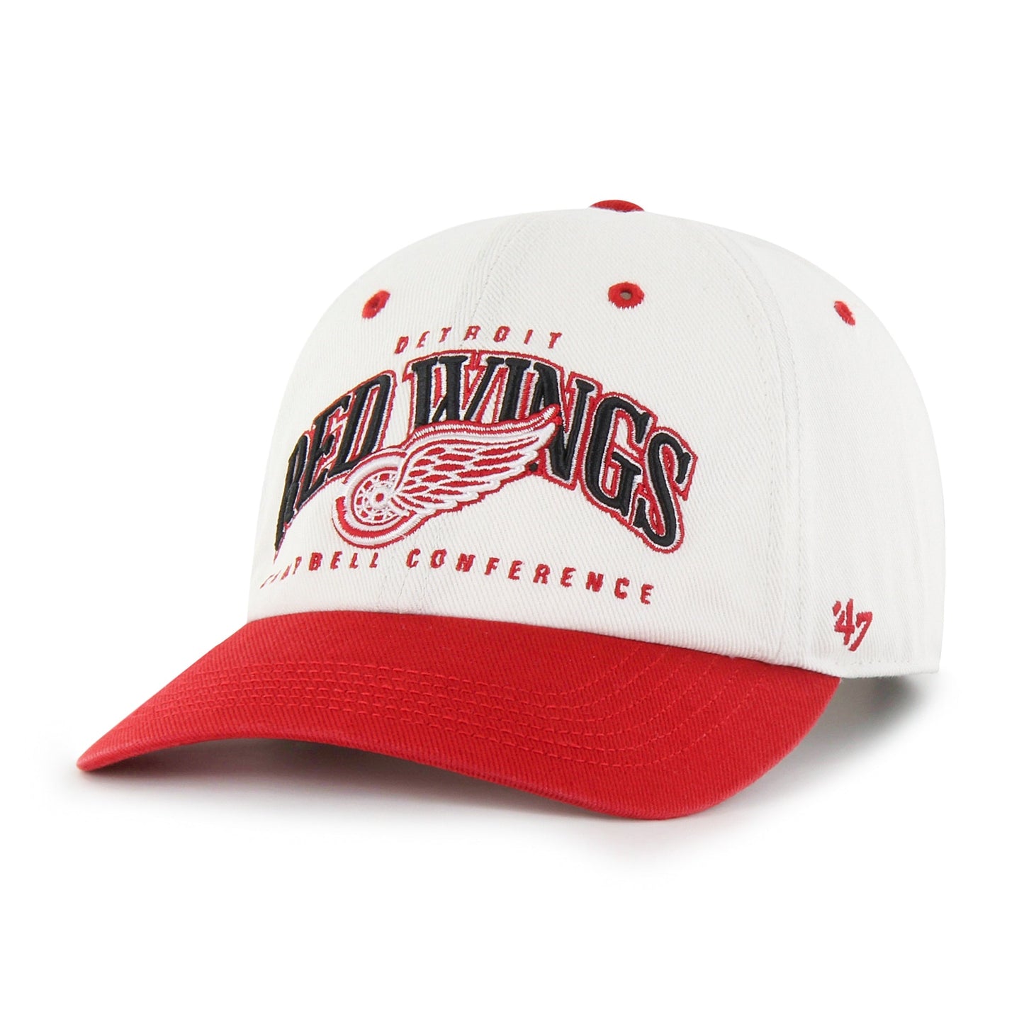 DETROIT RED WINGS VINTAGE RETRO FREEZE '47 CLEAN UP MF MID FIT RAW WHITE
