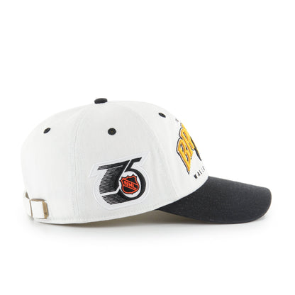 BOSTON BRUINS VINTAGE RETRO FREEZE '47 CLEAN UP MF MID FIT RAW WHITE