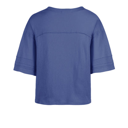 KANSAS JAYHAWKS VINTAGE HALF MOON '47 STEVIE CROP TEE WOMENS JETTY BLUE