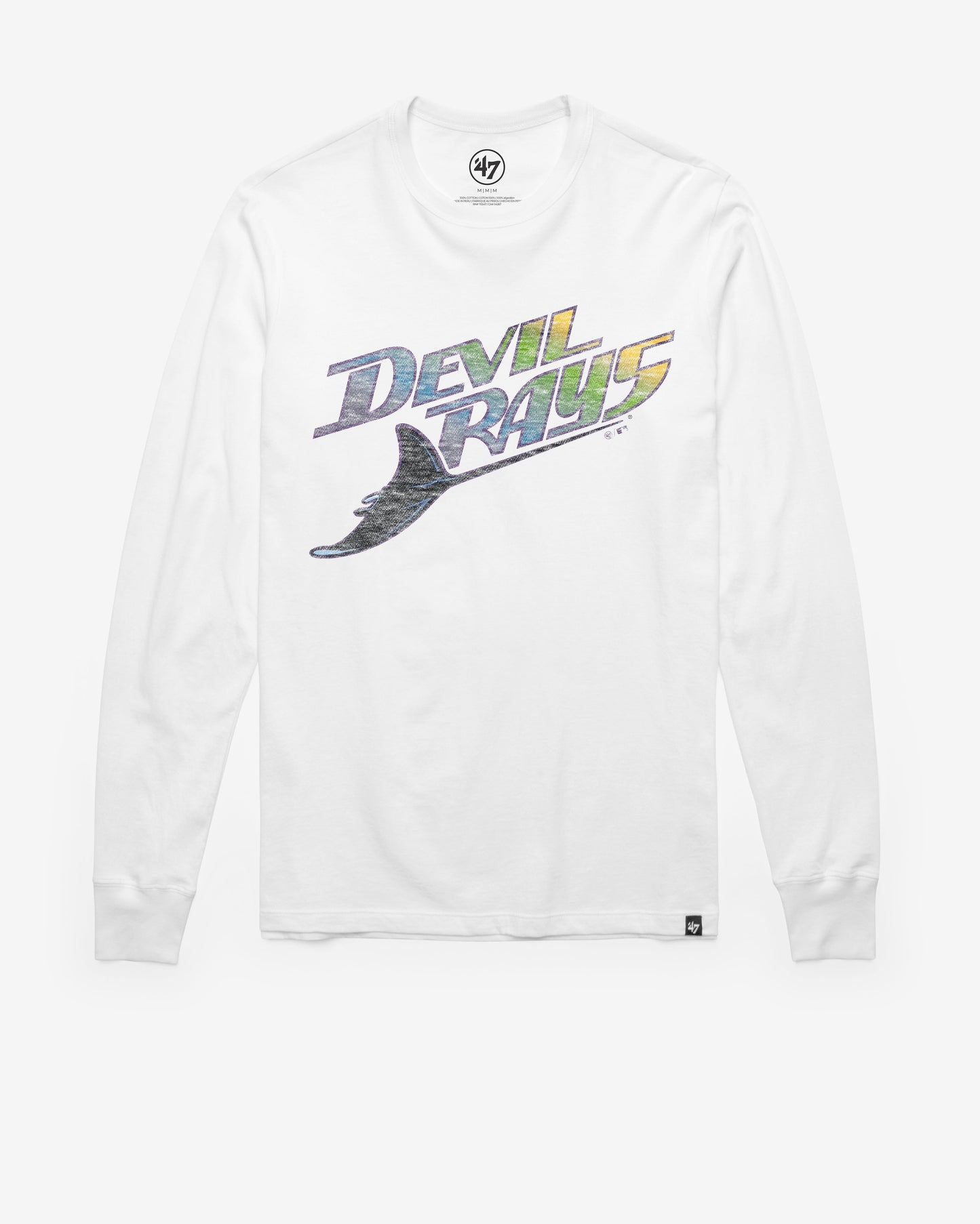 TAMPA BAY RAYS COOPERSTOWN PREMIER '47 FRANKLIN LONG SLEEVE TEE WHITE WASH