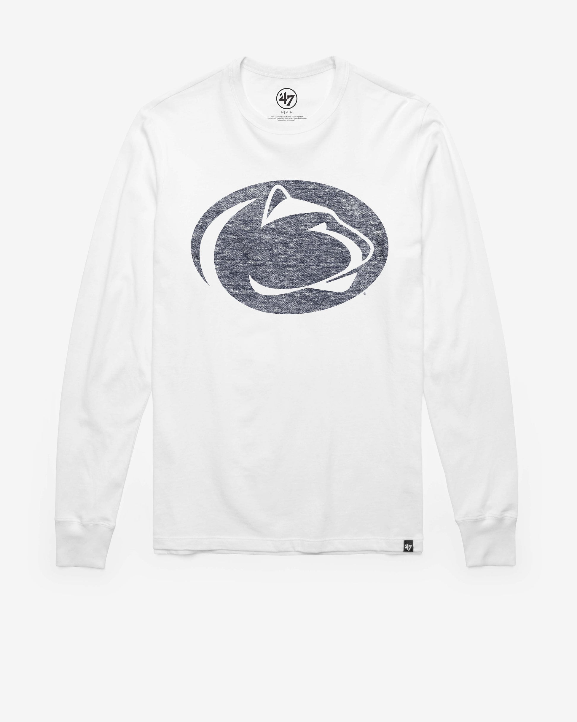 PENN STATE NITTANY LIONS PREMIER '47 FRANKLIN LONG SLEEVE TEE WHITE WASH