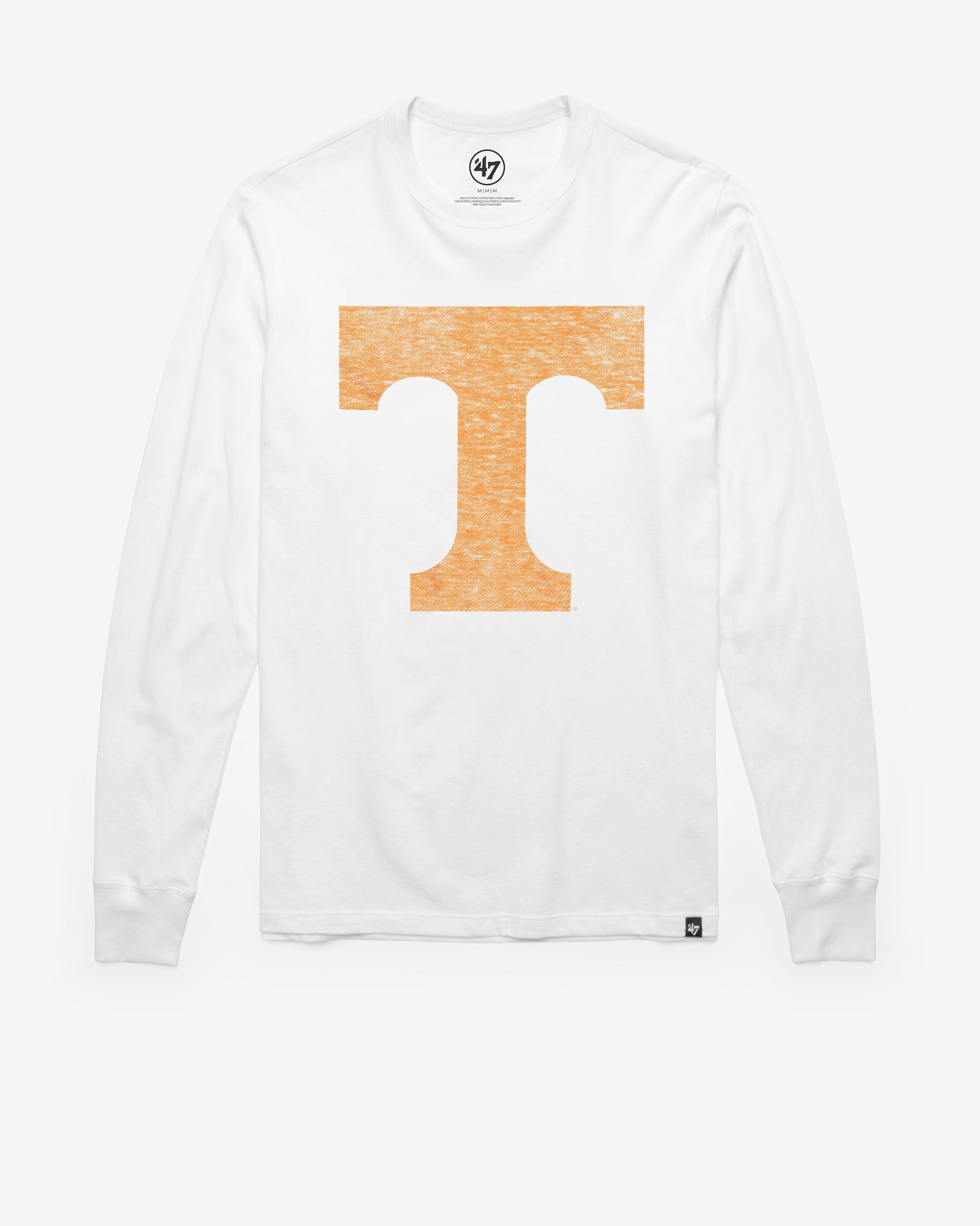 TENNESSEE VOLUNTEERS PREMIER '47 FRANKLIN LONG SLEEVE TEE WHITE WASH