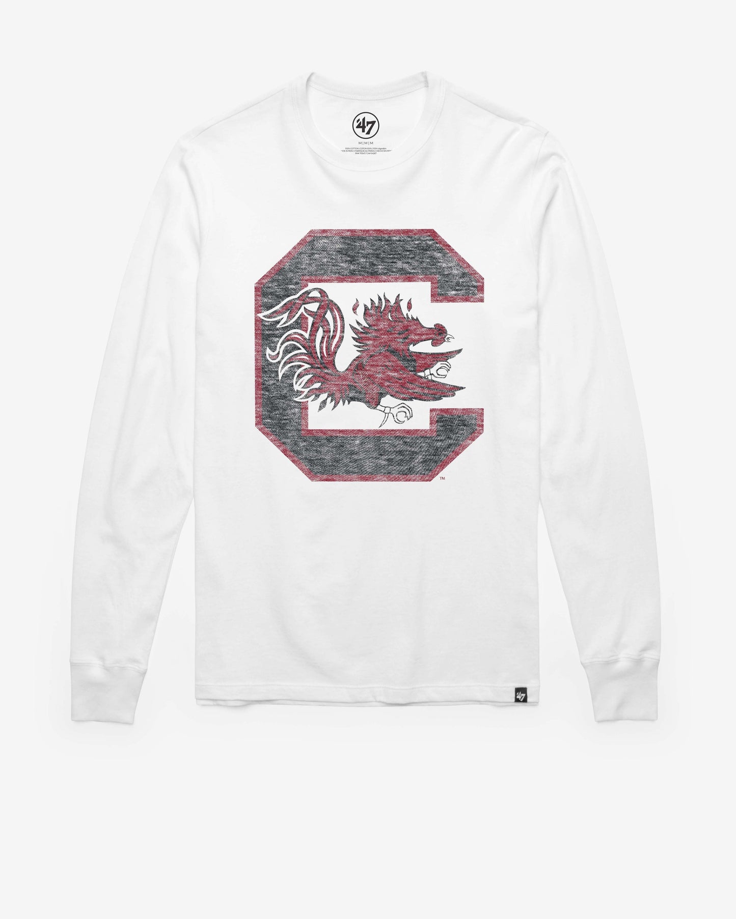 SOUTH CAROLINA GAMECOCKS PREMIER '47 FRANKLIN LONG SLEEVE TEE WHITE WASH