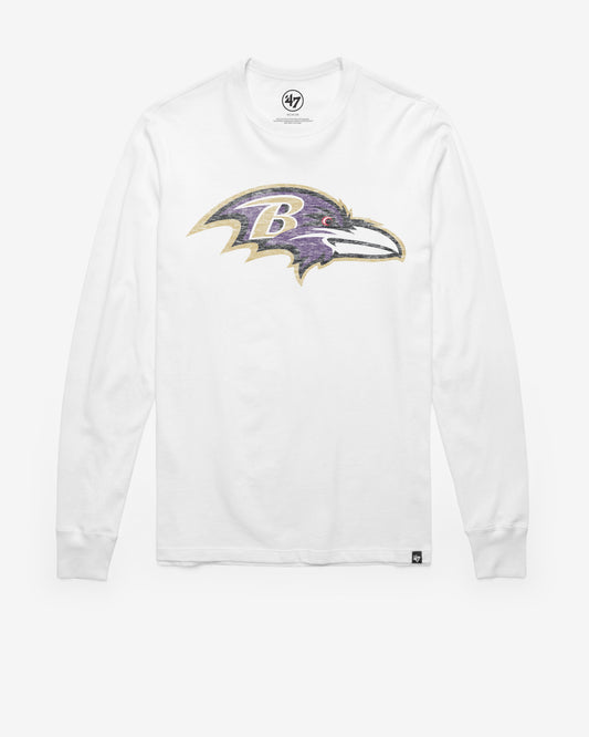 BALTIMORE RAVENS PREMIER '47 FRANKLIN LONG SLEEVE TEE WHITE WASH