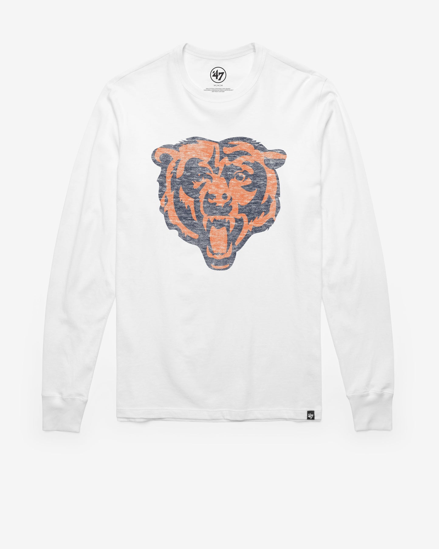 CHICAGO BEARS PREMIER '47 FRANKLIN LONG SLEEVE TEE WHITE WASH