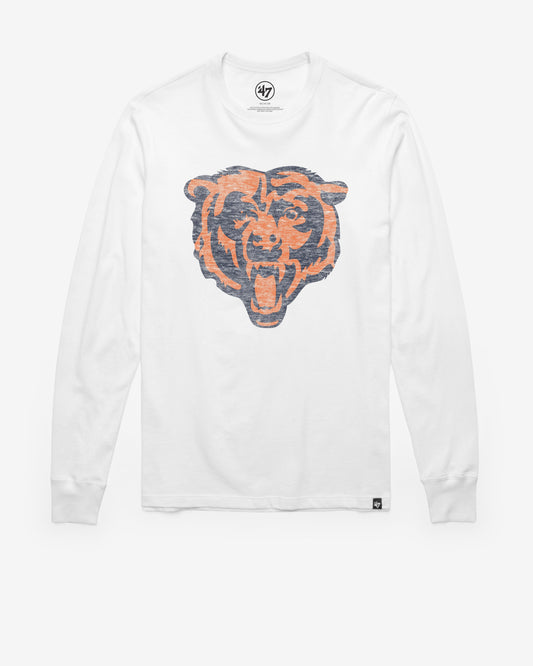 CHICAGO BEARS PREMIER '47 FRANKLIN LONG SLEEVE TEE WHITE WASH
