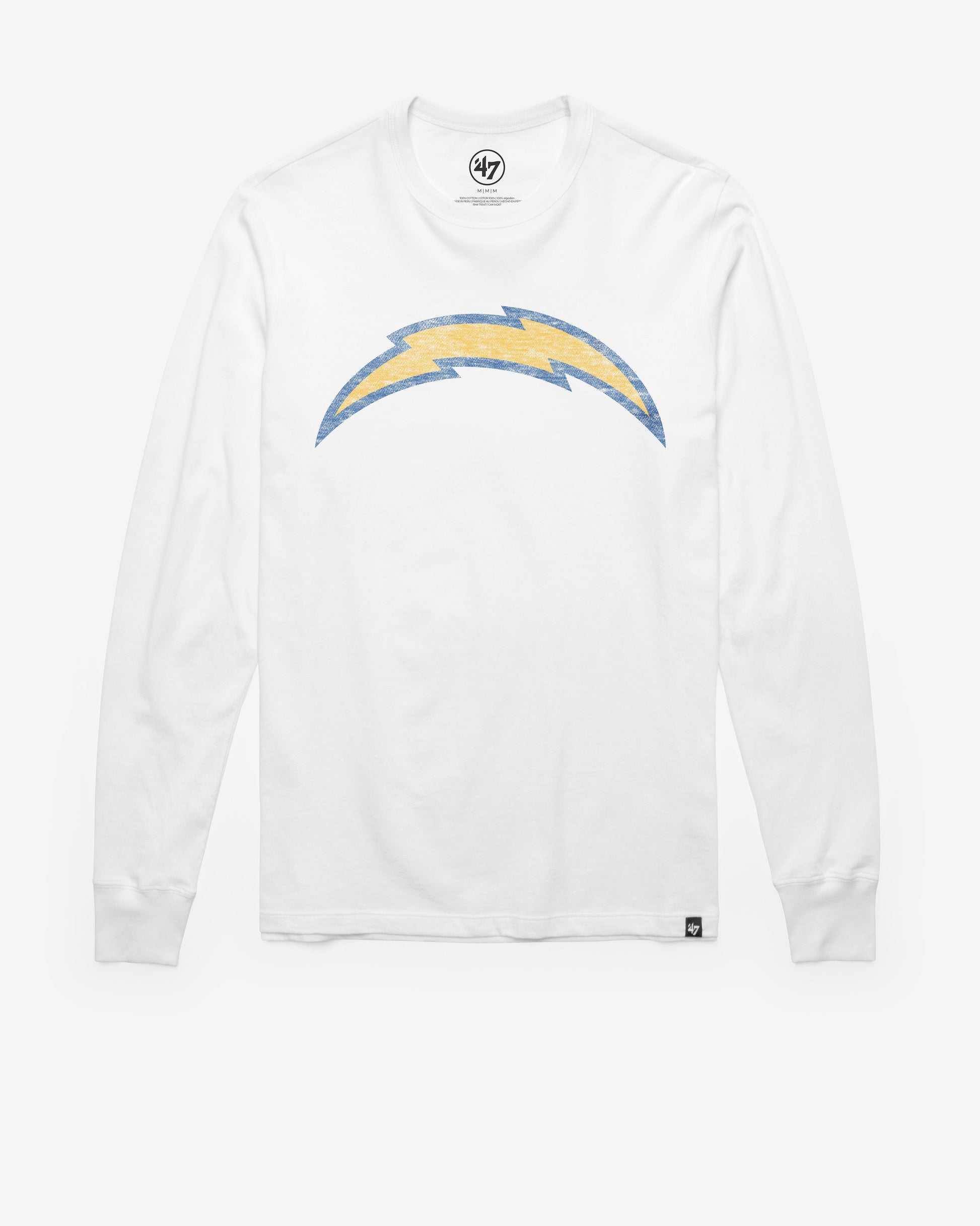 LOS ANGELES CHARGERS PREMIER '47 FRANKLIN LONG SLEEVE TEE WHITE WASH