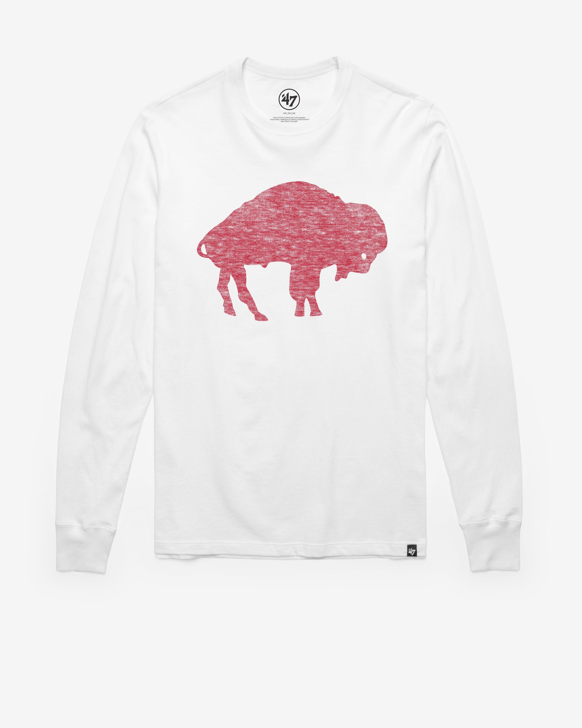 BUFFALO BILLS HISTORIC PREMIER '47 FRANKLIN LONG SLEEVE TEE WHITE WASH