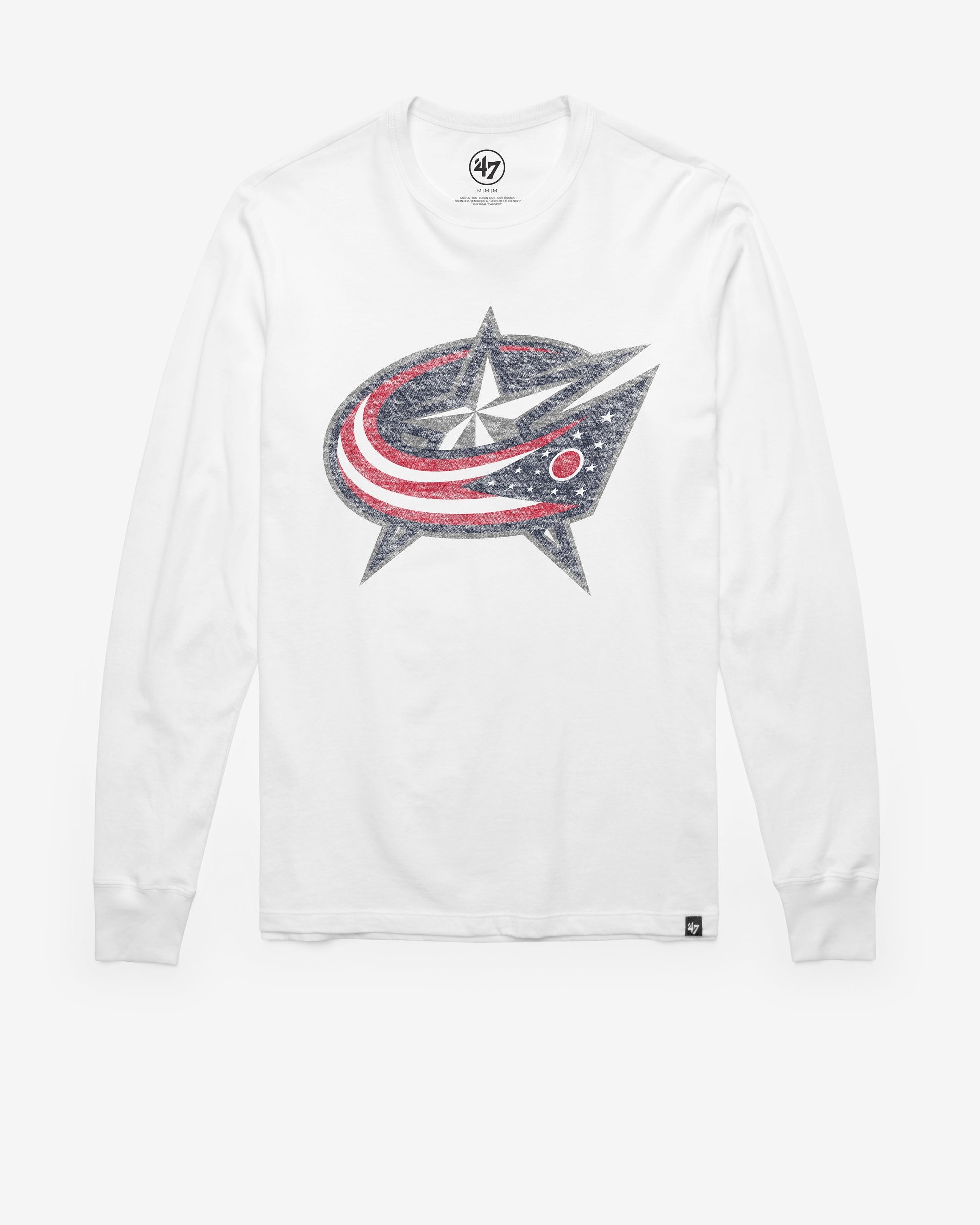 COLUMBUS BLUE JACKETS PREMIER '47 FRANKLIN LONG SLEEVE TEE WHITE WASH