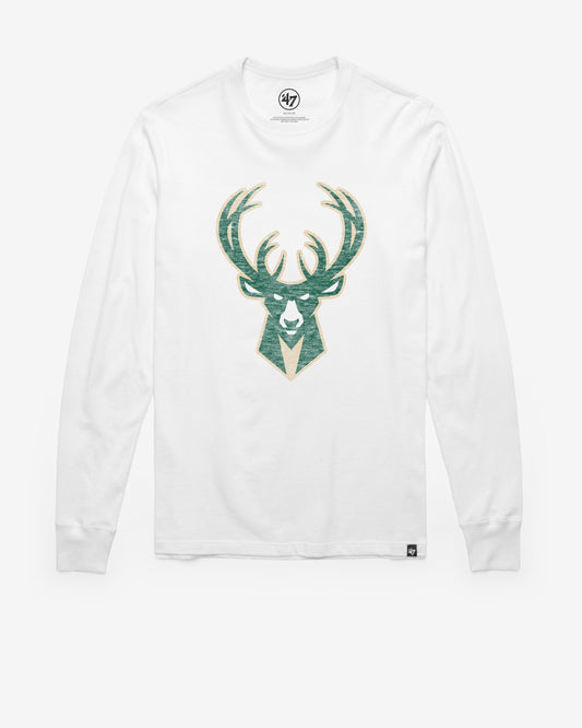 MILWAUKEE BUCKS PREMIER '47 FRANKLIN LONG SLEEVE TEE WHITE WASH