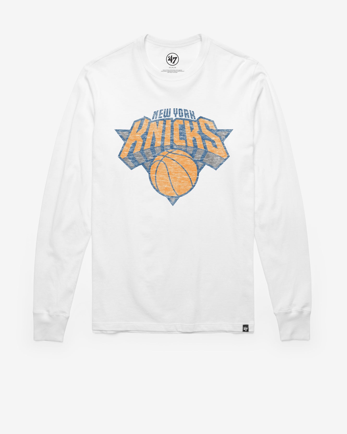 NEW YORK KNICKS PREMIER '47 FRANKLIN LONG SLEEVE TEE WHITE WASH