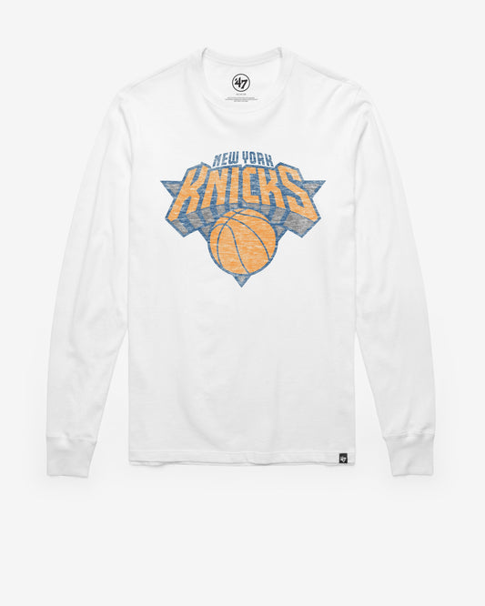 NEW YORK KNICKS PREMIER '47 FRANKLIN LONG SLEEVE TEE WHITE WASH