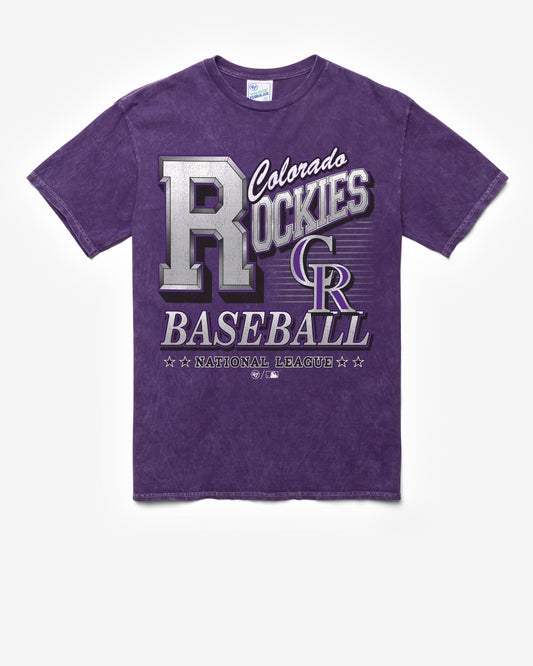 COLORADO ROCKIES LOCKER '47 VINTAGE TUBULAR TEE DT PURPLE