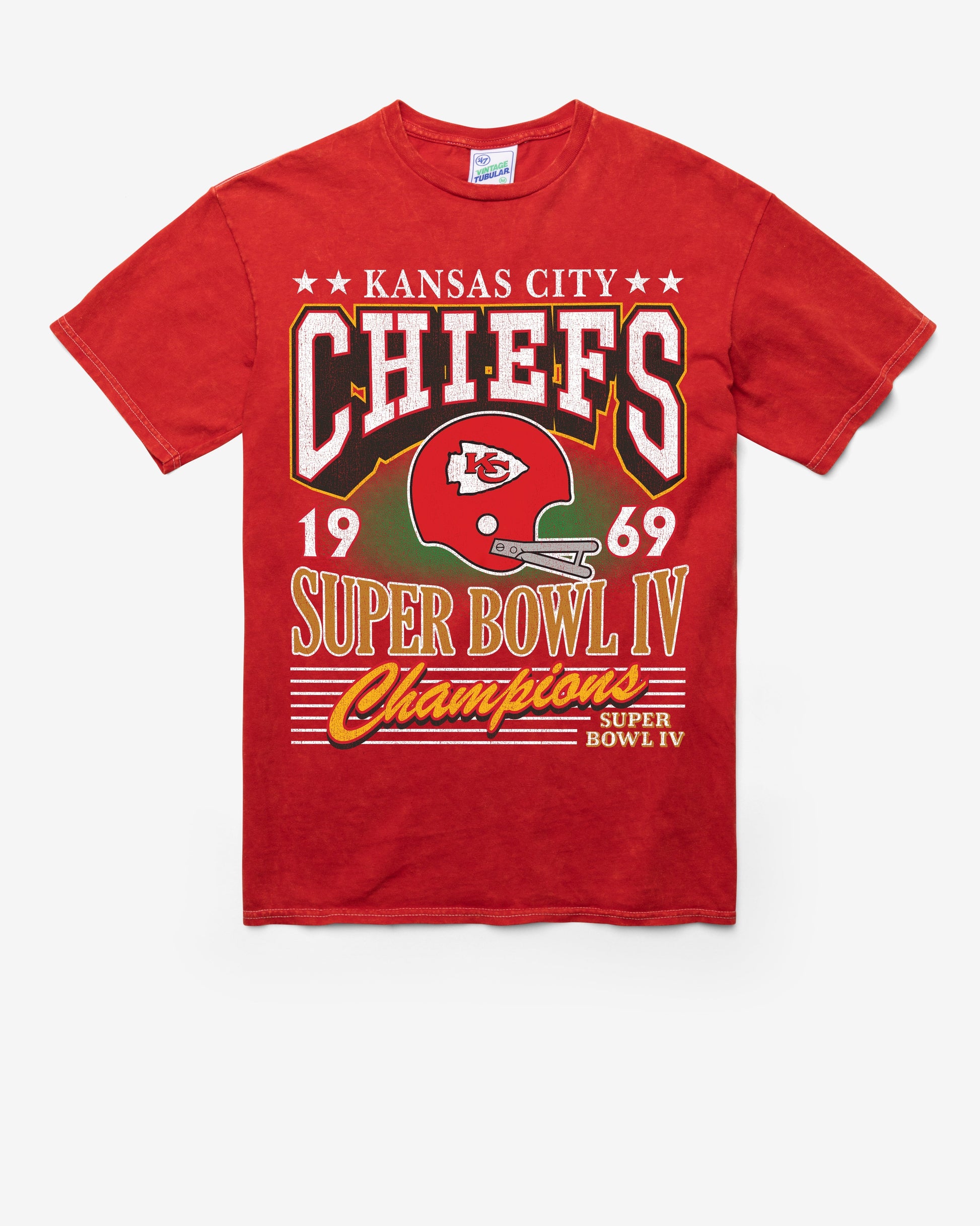 KANSAS CITY CHIEFS SB GRIDIRON LOCKER '47 VINTAGE TUBULAR TEE DT RED