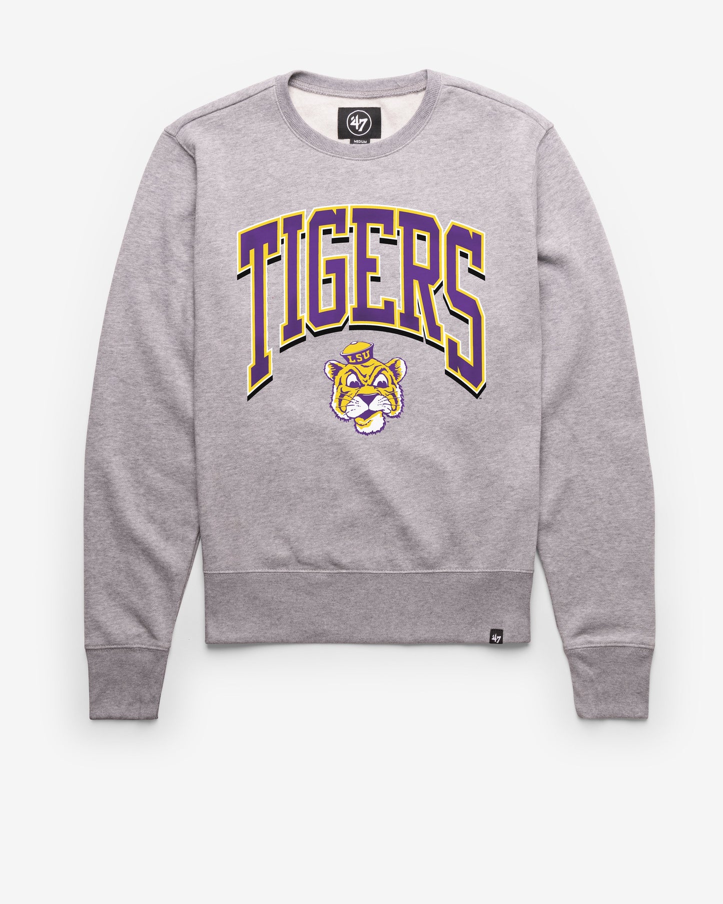 LOUISIANA STATE TIGERS LSU VINTAGE WALK TALL '47 HEADLINE CREW SLATE GREY