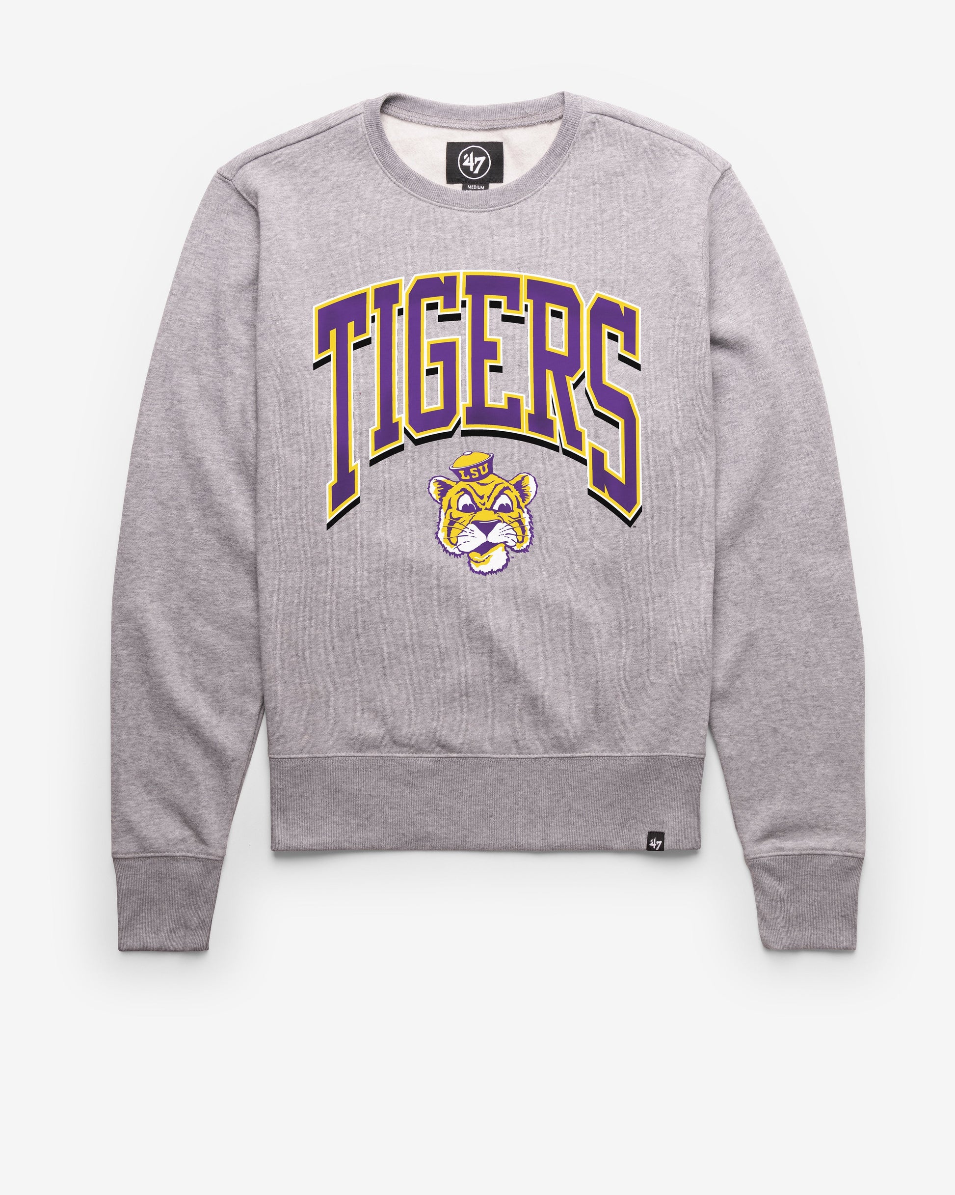 LOUISIANA STATE TIGERS LSU VINTAGE WALK TALL '47 HEADLINE CREW SLATE GREY