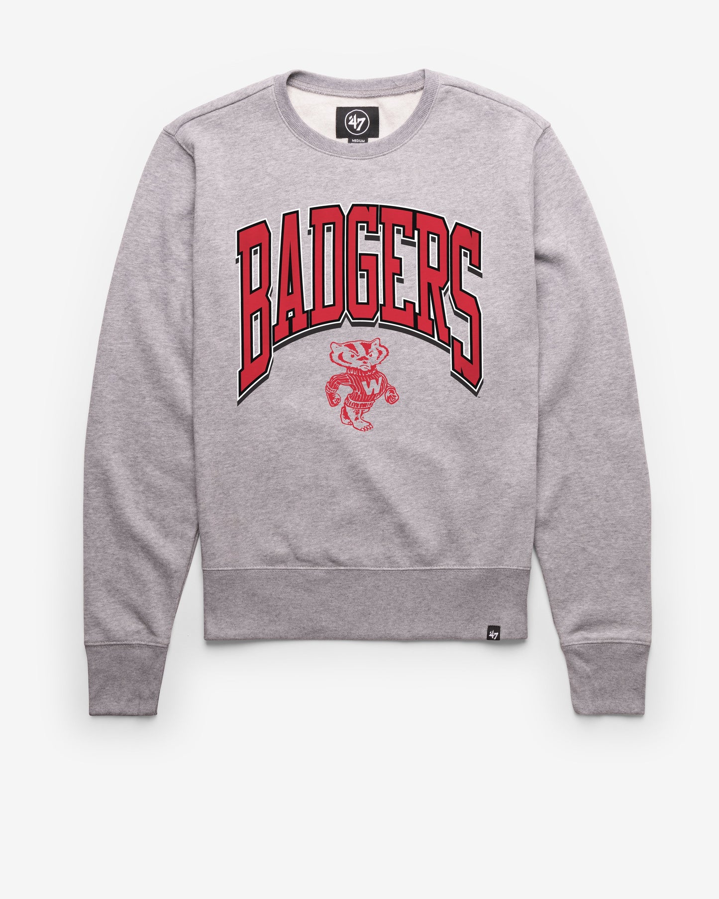 WISCONSIN BADGERS VINTAGE WALK TALL '47 HEADLINE CREW SLATE GREY