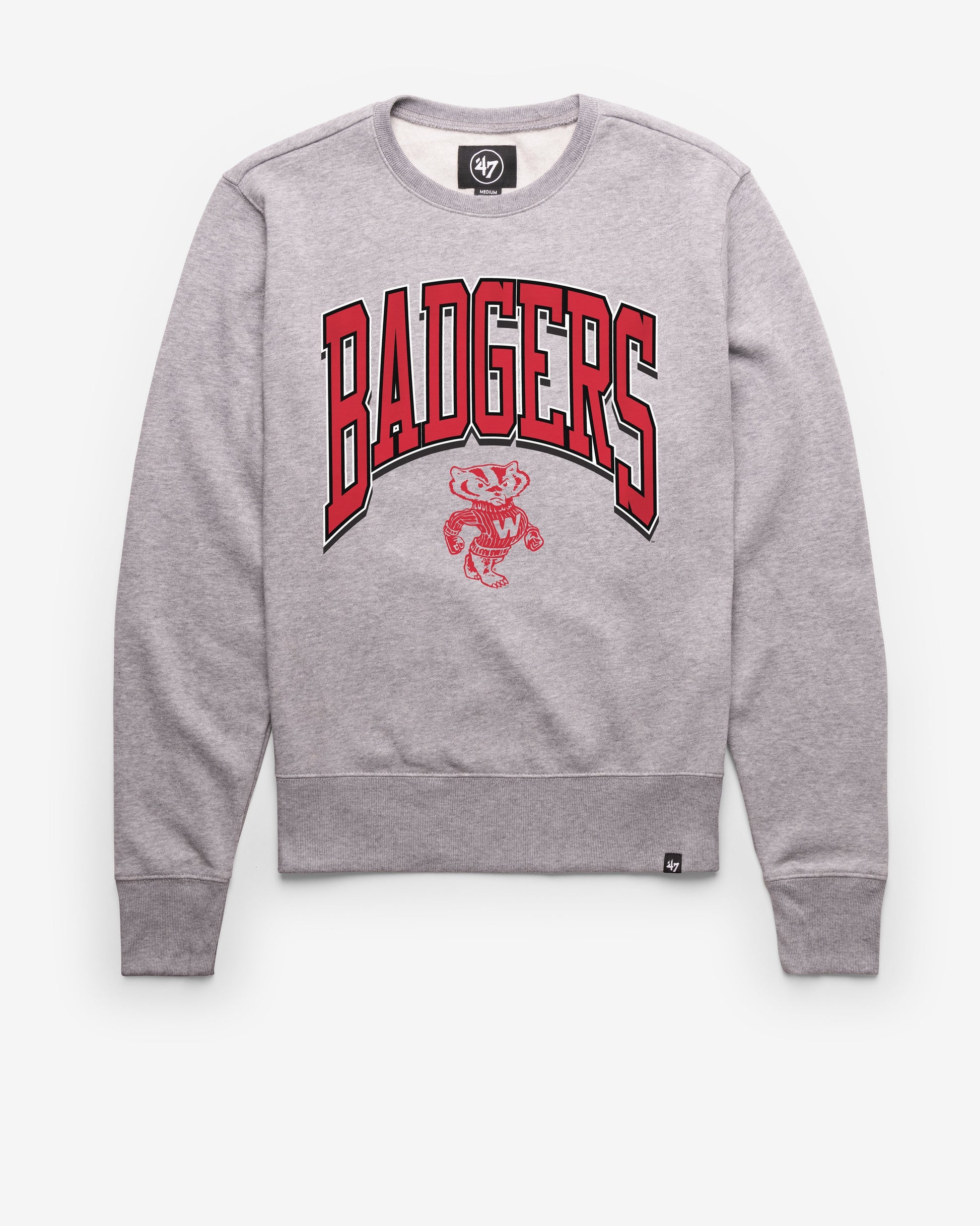WISCONSIN BADGERS VINTAGE WALK TALL '47 HEADLINE CREW SLATE GREY