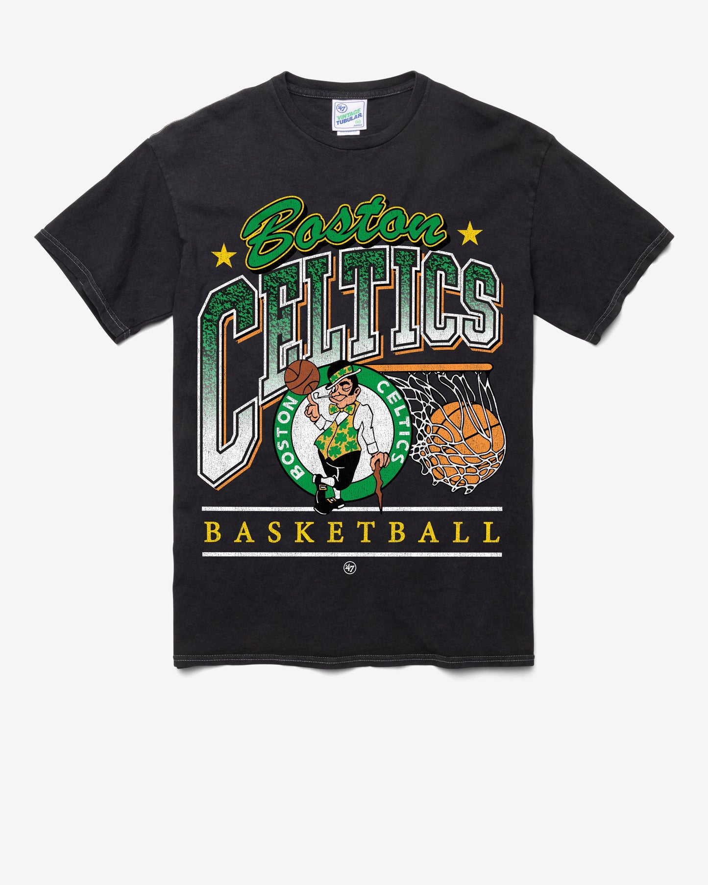 BOSTON CELTICS LOCKER '47 TUBULAR TEE DT BLACK