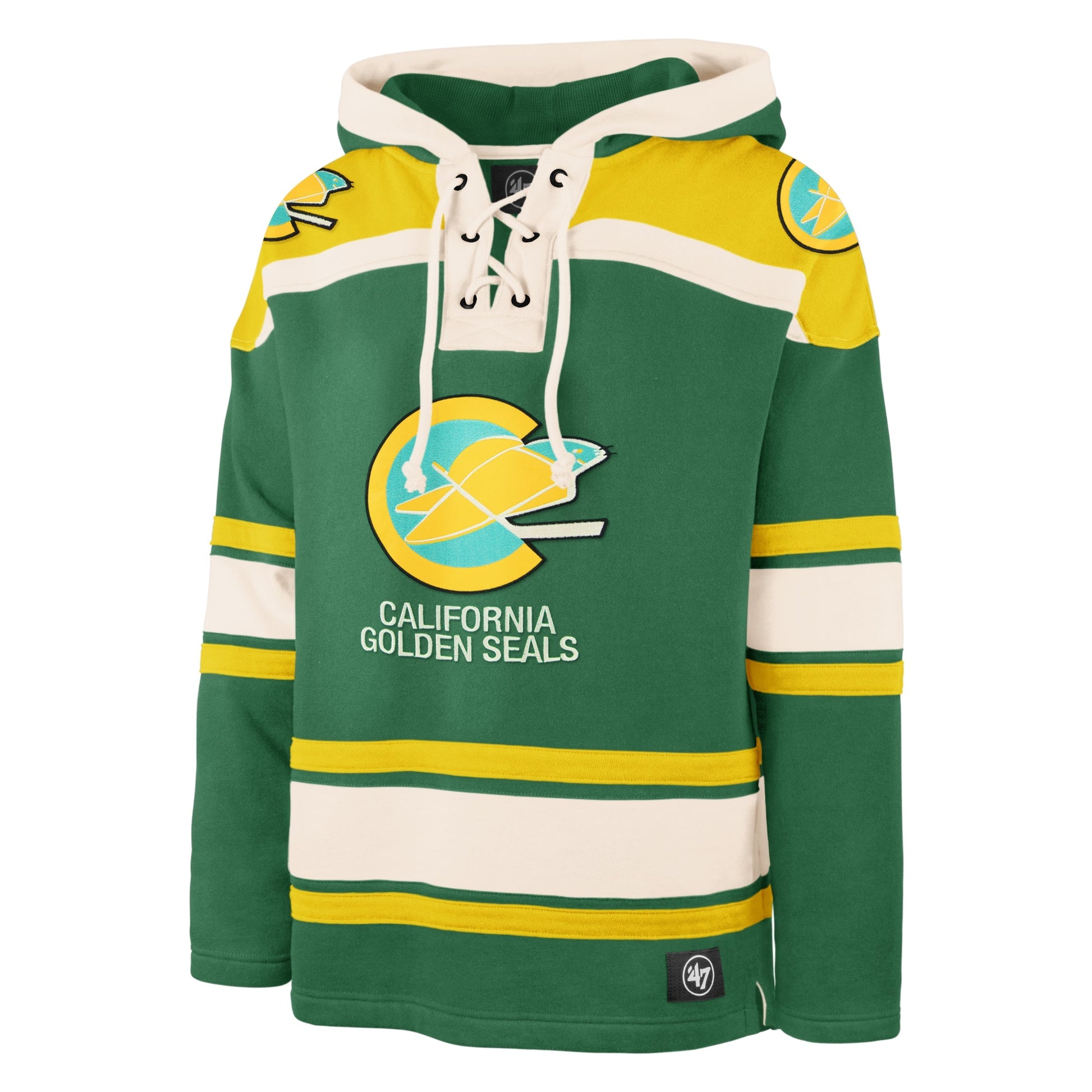 CALIFORNIA GOLDEN SEALS VINTAGE SUPERIOR '47 LACER HOOD KELLY