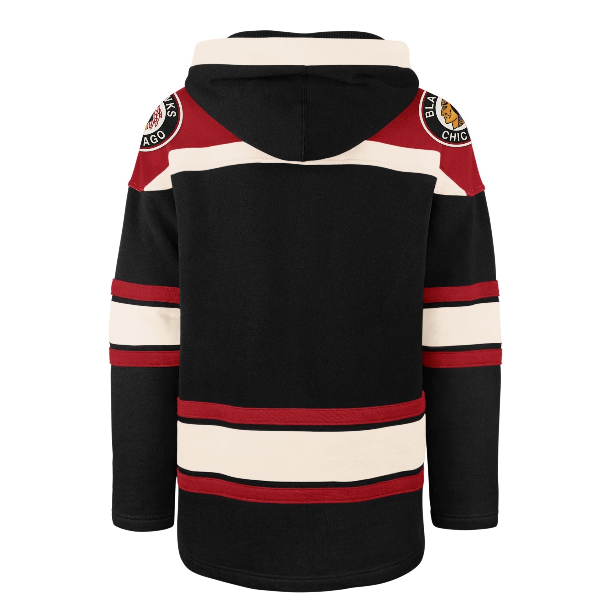CHICAGO BLACKHAWKS VINTAGE SUPERIOR '47 LACER HOOD JET BLACK