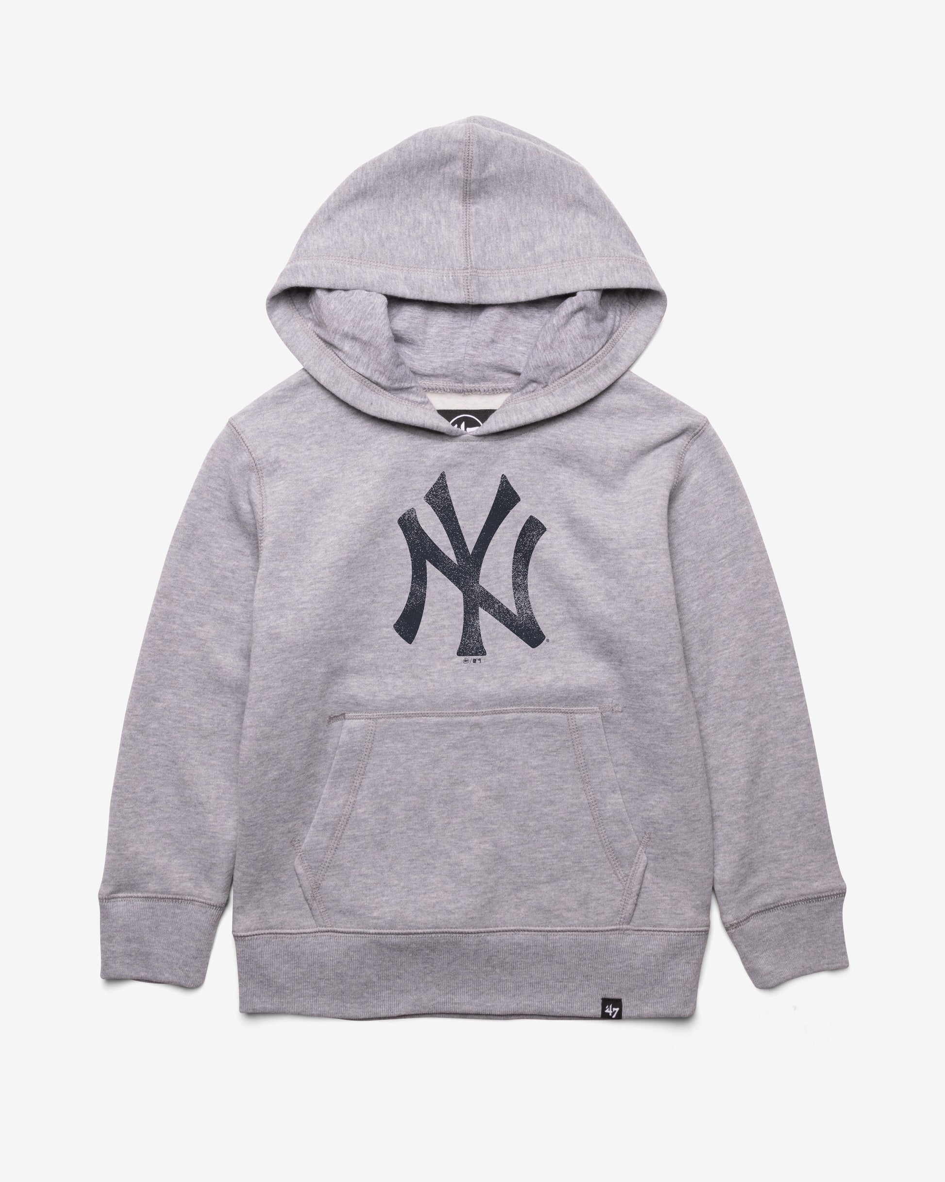 NEW YORK YANKEES DISTRESSED IMPRINT '47 HEADLNE HOOD KIDS SLATE GREY