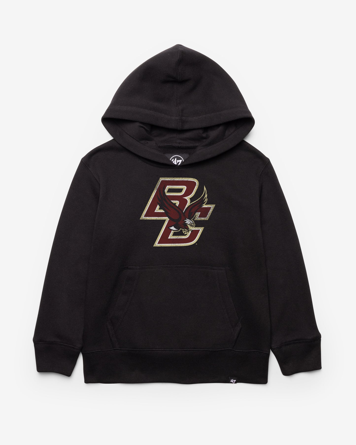 BOSTON COLLEGE EAGLES BC DISTRESSED '47 IMPRINT HEADLINE HOOD KIDS JET BLACK
