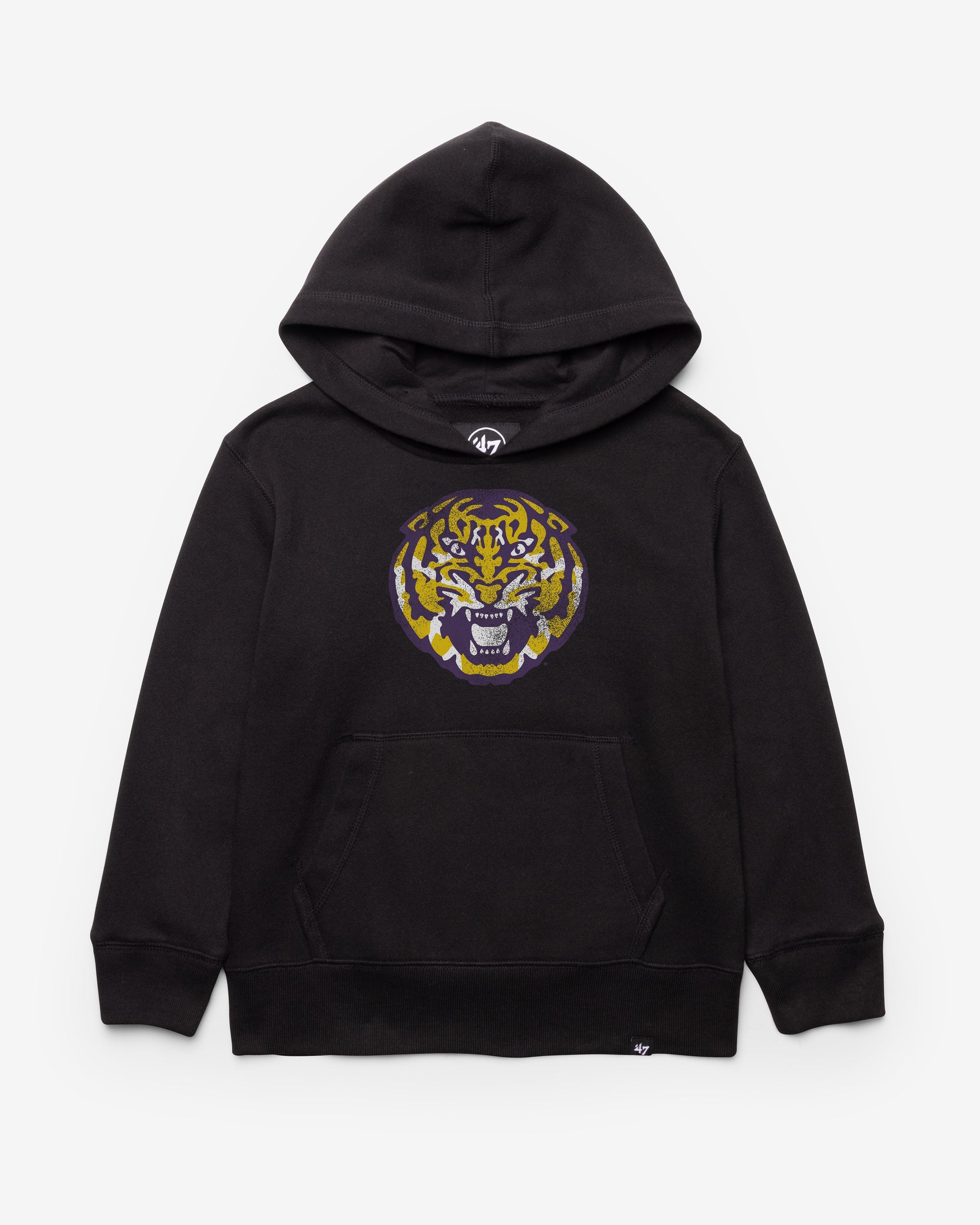 LOUISIANA STATE TIGERS LSU DISTRESSED IMPRINT '47 HEADLINE HOOD KIDS JET BLACK