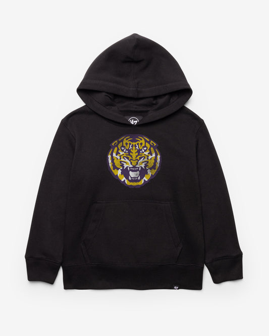 LOUISIANA STATE TIGERS LSU DISTRESSED IMPRINT '47 HEADLINE HOOD KIDS JET BLACK