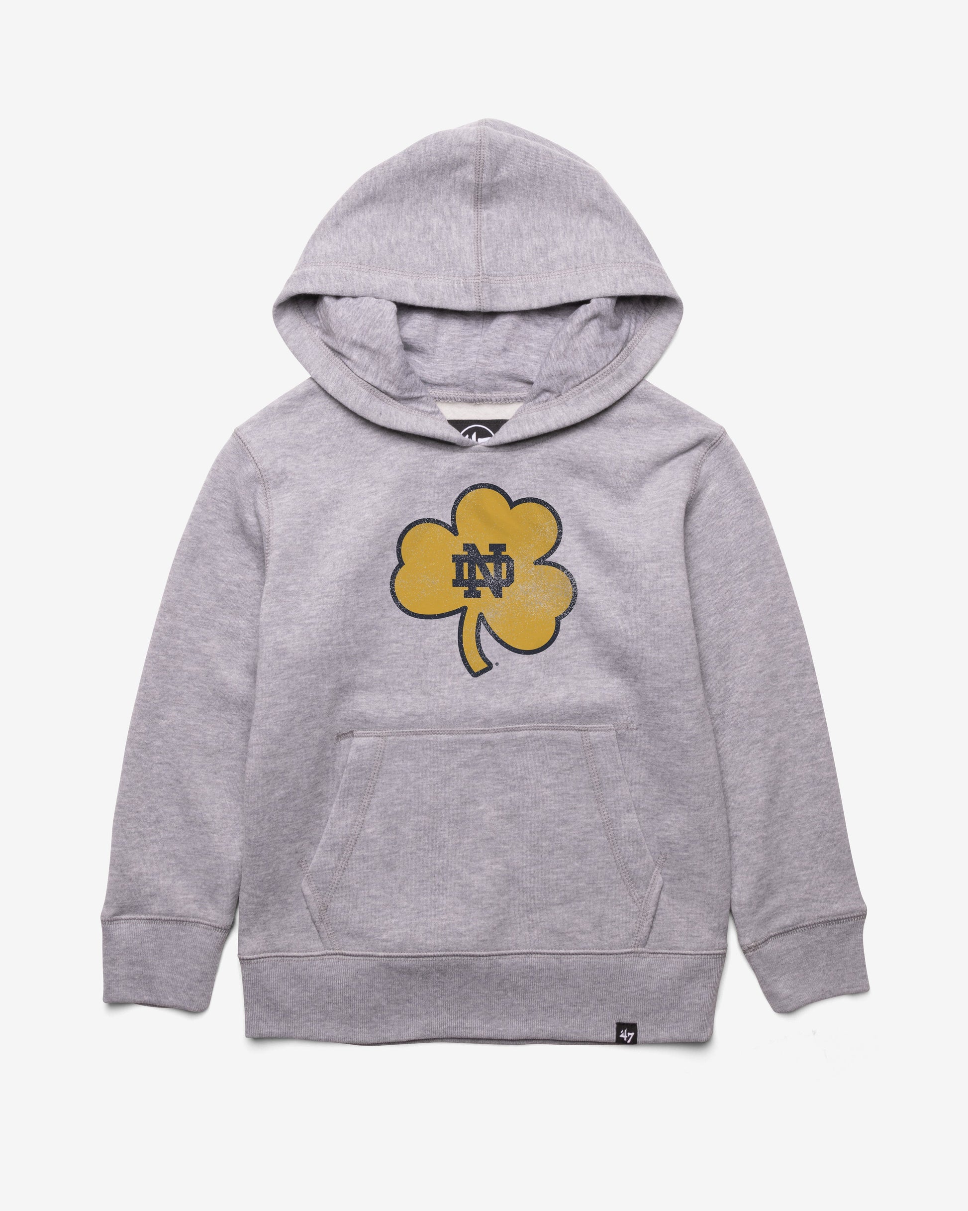 NOTRE DAME FIGHTING IRISH DISTRESSED IMPRINT '47 HEADLINE HOOD KIDS SLATE GREY