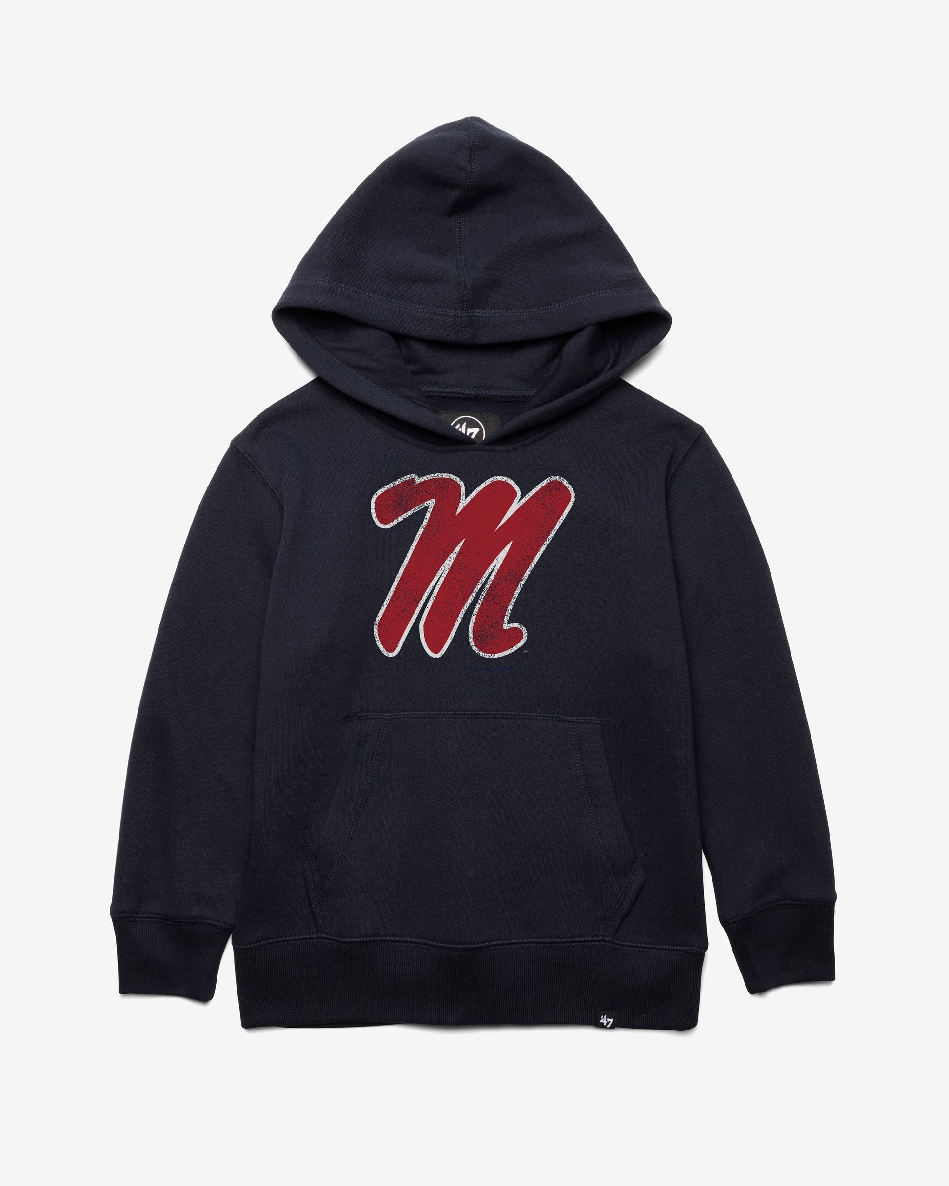 MISSISSIPPI REBELS DISTRESSED IMPRINT '47 HEADLINE HOOD KIDS FALL NAVY