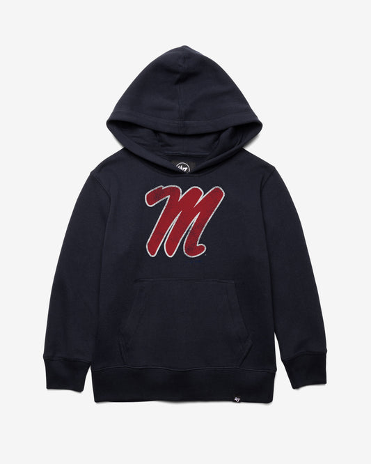 MISSISSIPPI REBELS DISTRESSED IMPRINT '47 HEADLINE HOOD KIDS FALL NAVY