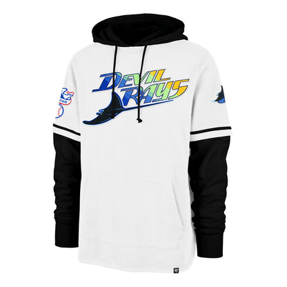 TAMPA BAY RAYS COOPERSTOWN TRIFECTA '47 SHORTSTOP PULLOVER HOOD WHITE WASH