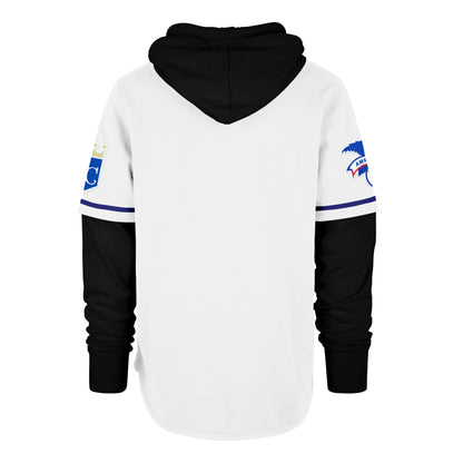 KANSAS CITY ROYALS COOPERSTOWN TRIFECTA '47 SHORTSTOP HOOD PULLOVER WHITE WASH