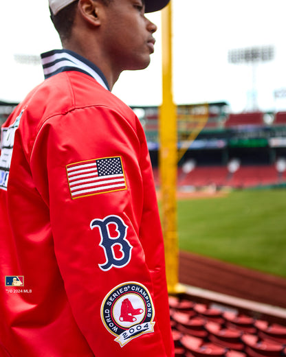 BOSTON RED SOX COOPERSTOWN 2004 WORLD SERIES '47 KINGSLAND JACKET RED