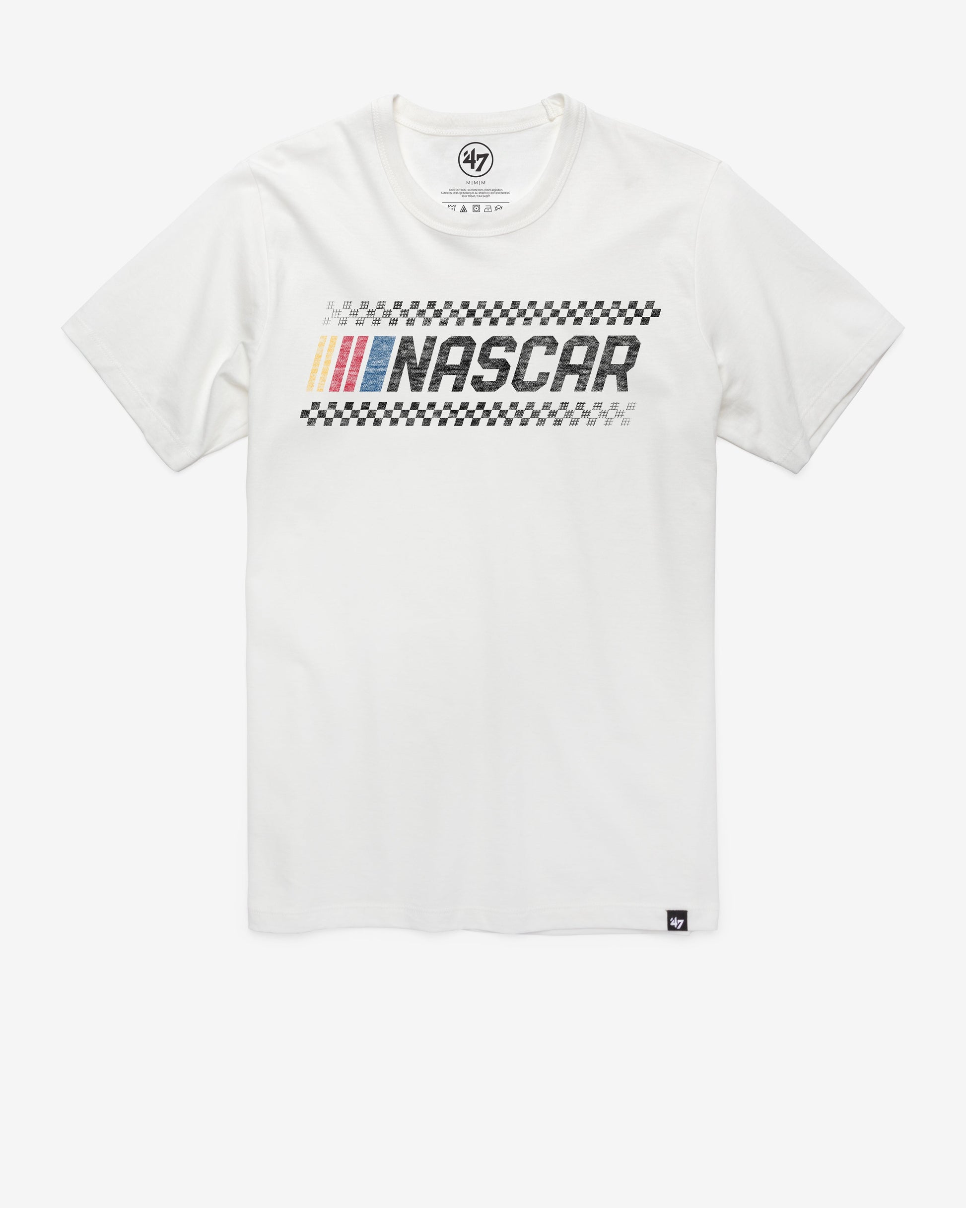 NASCAR CHECKERED PRIME '47 FRANKLIN TEE WHITE WASH