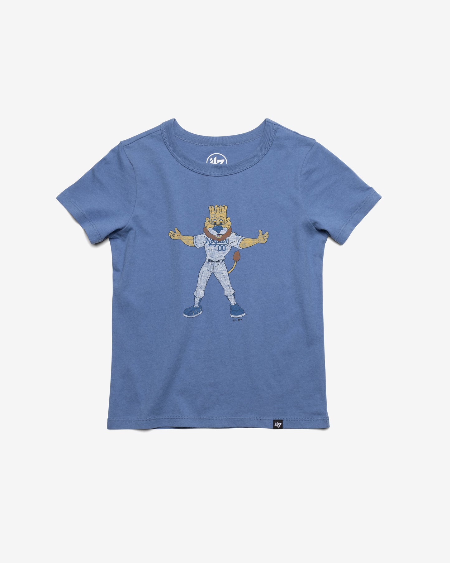 KANSAS CITY ROYALS MASCOT PREMIER '47 FRANKLIN TEE KIDS CADET BLUE