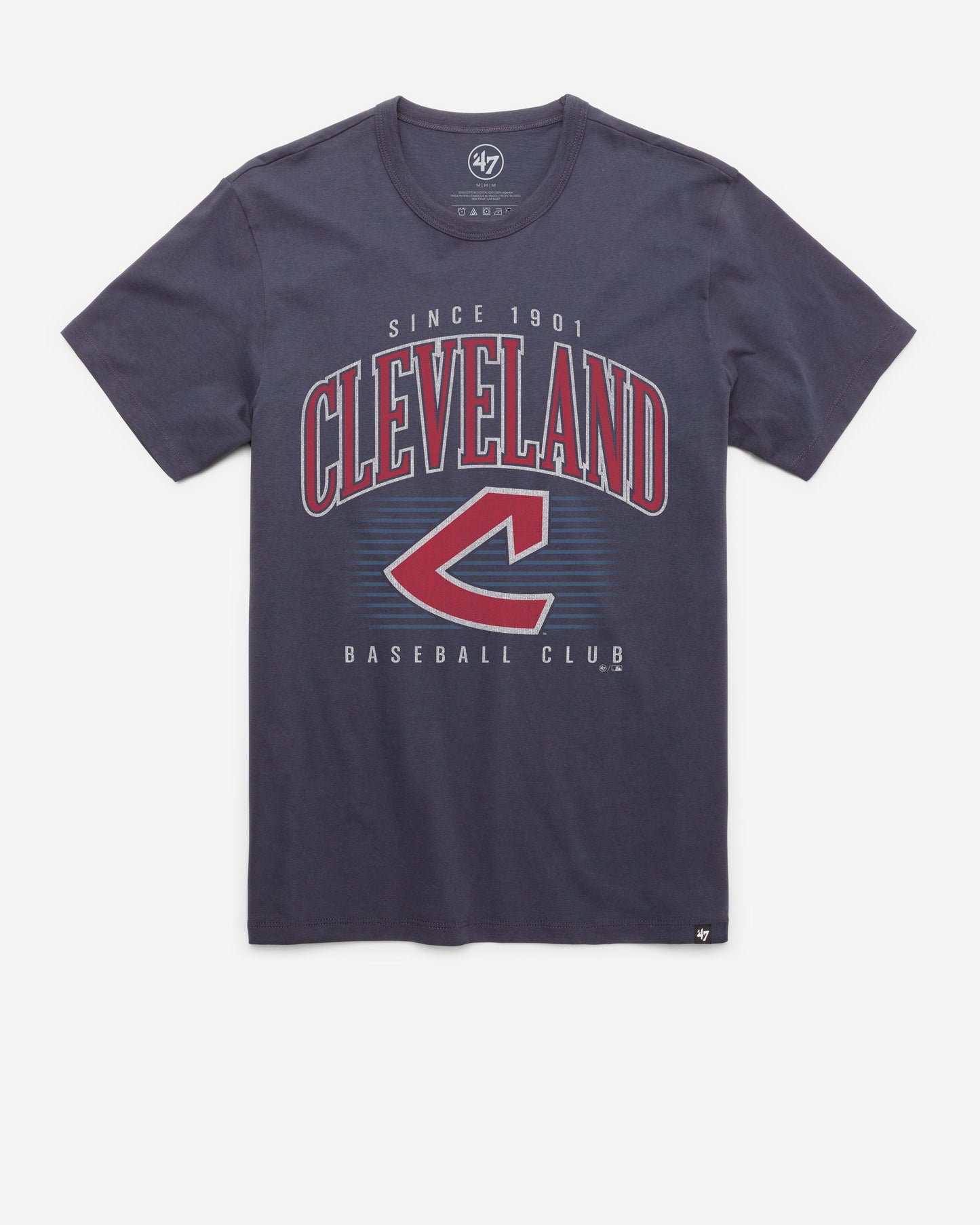 CLEVELAND GUARDIANS COOPERSTOWN DOUBLE HEADER '47 FRANKLIN TEE ATLAS BLUE