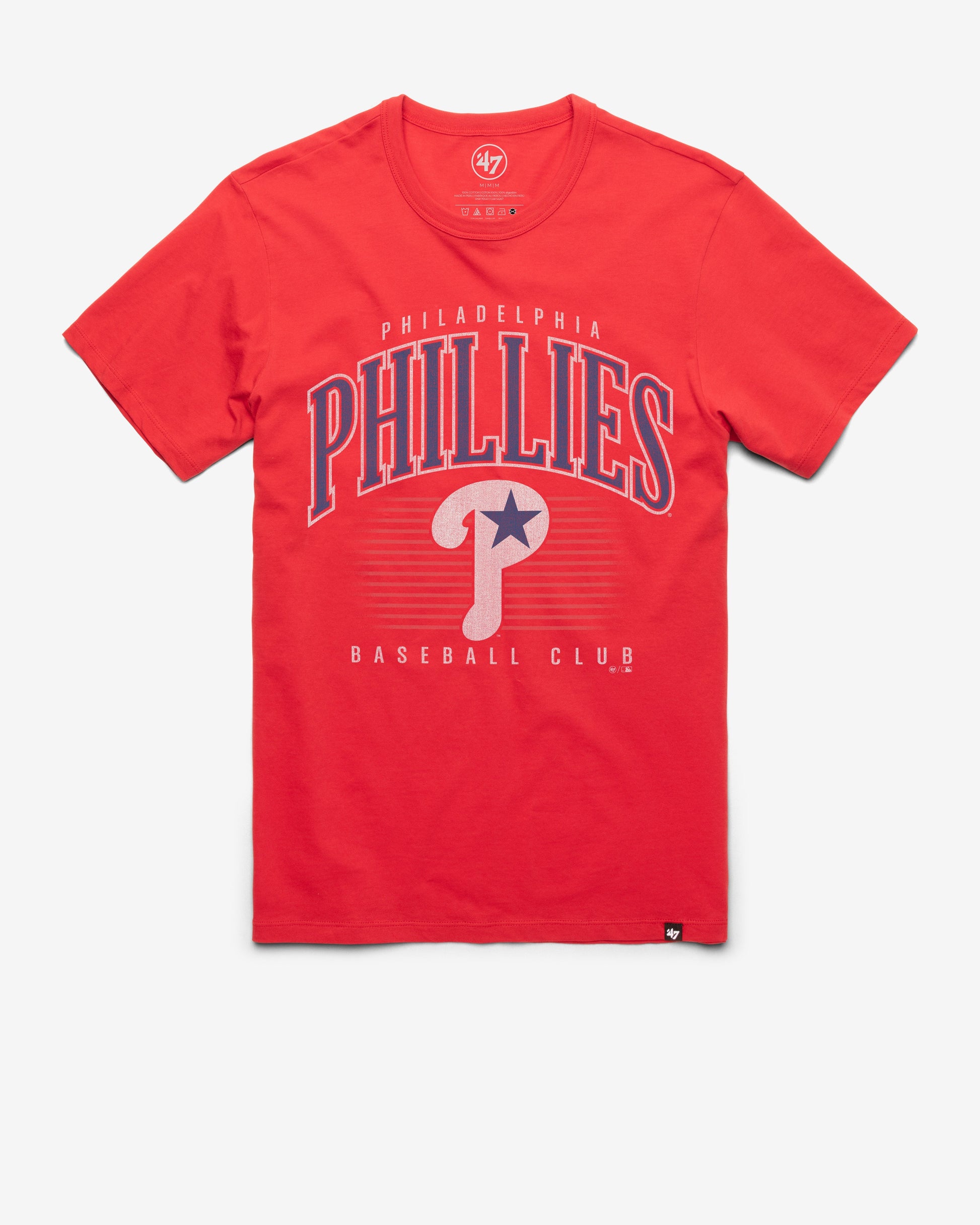 PHILADELPHIA PHILLIES COOPERSTOWN DOUBLE HEADER '47 FRANKLIN TEE RACER RED