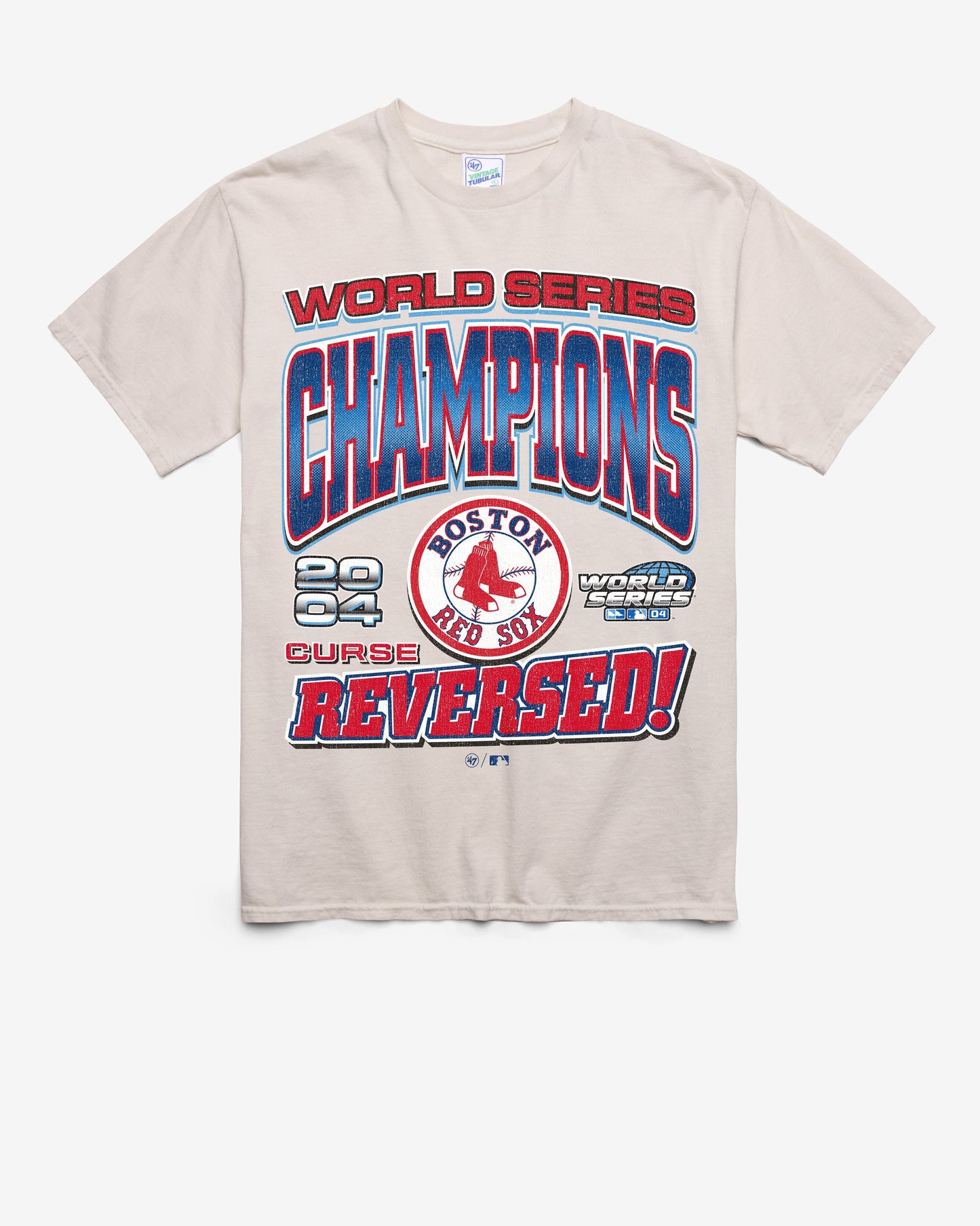 BOSTON RED SOX COOPERSTOWN 2004 WORLD SERIES LOCKER VINTAGE '47 TUBULAR TEE DUNE