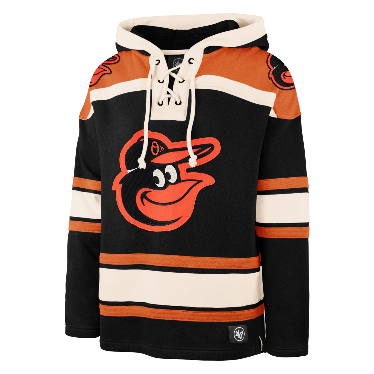 BALTIMORE ORIOLES SUPERIOR '47 LACER PULLOVER HOOD JET BLACK
