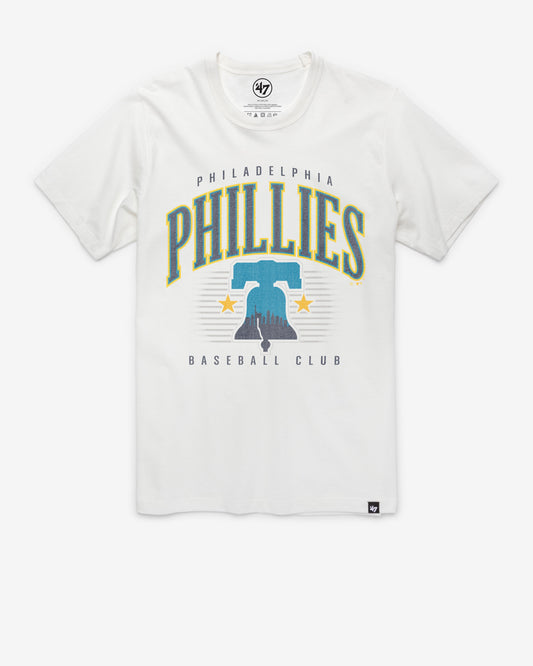 PHILADELPHIA PHILLIES CITY CONNECT DOUBLE HEADER '47 FRANKLIN TEE WHITE WASH